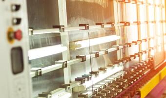 Production of PVC windows and double-glazed windows, a line for washing and drying glass for the production of insulating glass units, machine photo