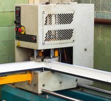 Production of pvc windows, gluing of plastic corners of windows, machine for the production of pvc windows, profile photo