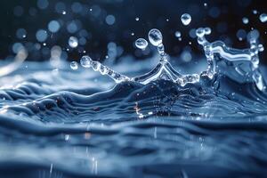 Abstract Water Splash with Dynamic Ripples and Light Reflections in Motion photo