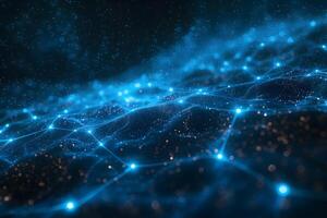 Futuristic Digital Network with Glowing Points and Connections in Deep Space photo
