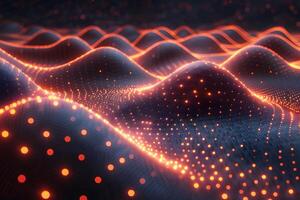 Futuristic Digital Waveforms with Glowing Particles for Technology Design photo