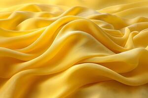 Flowing Yellow Fabric Waves Abstract Texture for Design and Background photo