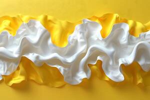 Abstract Yellow and White Wavy Fabric Texture for Creative Design Projects photo