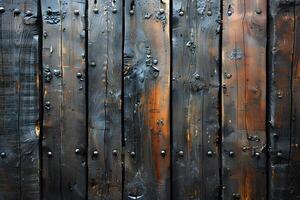 Weathered Wooden Planks with Natural Texture for Rustic Design and Background photo