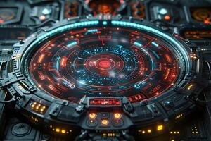 Futuristic Sci-Fi Interface with Circular Digital Elements for Technology Design photo