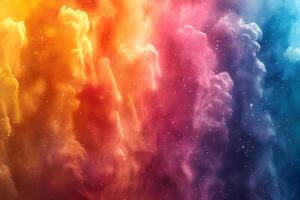 Cosmic Color Explosion Vibrant Nebula Swirls with Starlit Background for Artistic Design photo