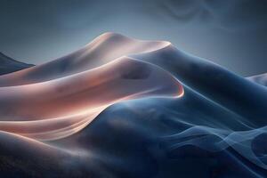 Abstract Desert Landscape with Surreal Light and Flowing Shapes photo