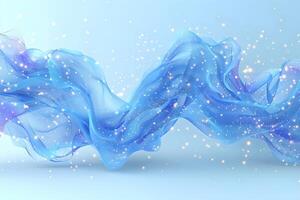 Ethereal Blue Wave with Sparkling Particles - Abstract Design for Digital Art and Backgrounds photo