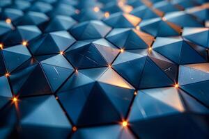 Futuristic Geometric Pattern with Illuminated Triangles for Modern Design Concepts photo