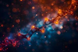 Abstract Representation of Molecular Structure with Glowing Connections photo