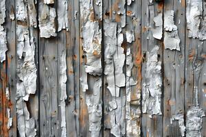 Weathered Wooden Texture with Peeling Paint for Rustic Design Elements and Backgrounds photo