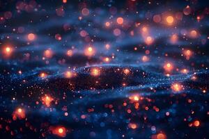 Abstract Festive Lights with Glittering Bokeh in Dynamic Motion photo