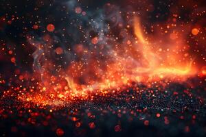 Fiery Sparks and Smoke Dynamic Abstract Background for Design and Visual Projects photo
