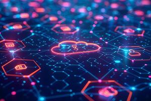 Futuristic Cloud Computing Network Design for Technology and Innovation Concepts photo