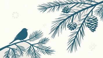 Winter watercolor background with sprigs of spruce in the corners and space for text in the center. vector