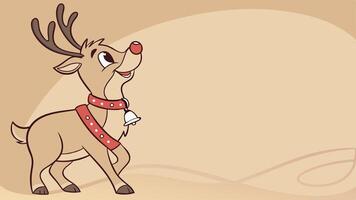 Christmas reindeer on soft brown background perfect for text vector