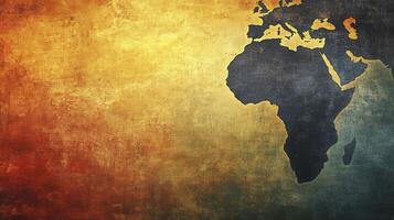 Abstract artistic representation of Africa against a textured background with warm colors and gradient effects photo