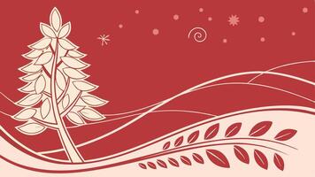 Simple red christmas background with organic shapes. digital illustration. created with vector