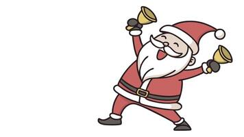 Isolated dancing cheerful funny xmas santa claus on a white background created with vector