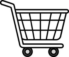 Whimsical Cartoon of a Shopping Cart Icon vector