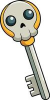 A skeleton key cartoon for Halloween vector