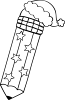 groovy Natal lápis Estrela com duende chapéu esboço coloração imagem png