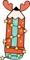 groovy Natal lápis com formigas decorado com luzes png
