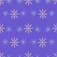 Snowflake Pattern in Pastel Tones on a Purple Background. Winter Design vector