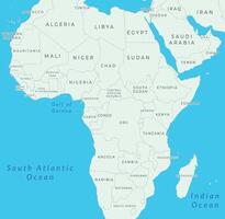 Map of Africa with countries borders and labeling vector