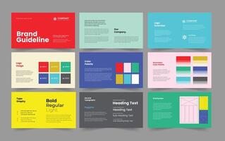 brand guideline and brand guideline presentation slide template vector