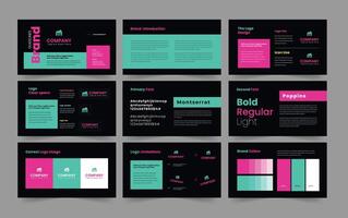 brand guideline and brand guideline presentation template vector