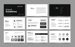 brand guideline and brand guideline presentation slide, presentation brand guideline design vector