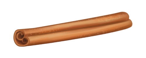 A fragrant cinnamon stick. Spices for delicious food and drinks. Cozy home decor, eco-friendly toy for a Christmas tree. Isolated illustration png