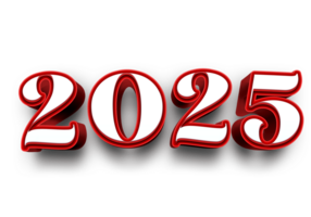 3D 2025 Text with Shadow Effect Modern New Year Design png