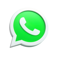 WhatsApp Green Chat Icon, 3D Render, Communication Messaging App - Isolated on Transparent Background png