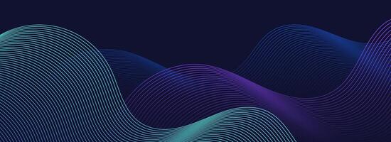 Abstract modern technology wavy lines background vector