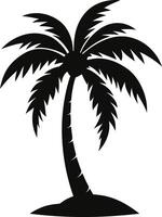 A black and white drawing of a palm tree vector