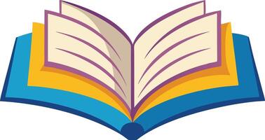 Vibrant flat illustration of an open book with colorful pages vector