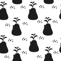 Seamless pattern silhouette in a bag vector