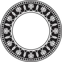 round black monochrome national persian ornament. Circle, frame, border ethnic pattern of Iranian civilization vector