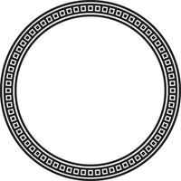black monochrome round Egyptian ornament. Circle, frame, ring of ancient Egypt.Pattern of lotus flowers and sun. Template for stained glass vector