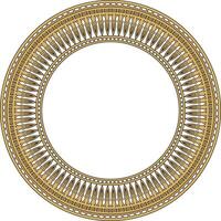 golden round ornament of ancient Egypt. Circle Border, frame in pyramids vector