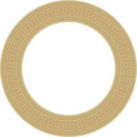 golden round Egyptian ornament. Circle, frame, ring of ancient Egypt.Pattern of lotus flowers and sun vector