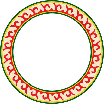 colored round Kazakh national ornament. Ethnic pattern of the peoples of the Great Steppe, Mongols, Kyrgyz, Kalmyks,