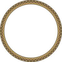round golden border ornament. Native American tribes framework, circle. vector