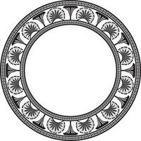 monochrome seamless round Egyptian ornament. Infinite circle, ring, border, Ancient Egypt frame. Suitable for sandblasting, laser and plotter cutting vector