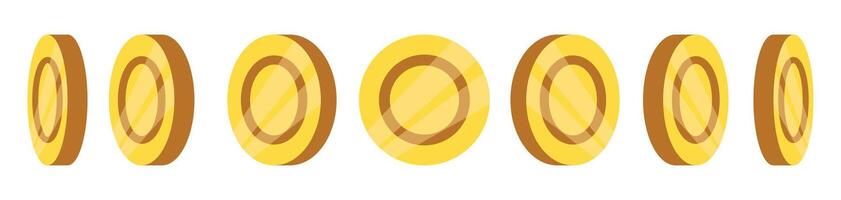 gold coin point of view 3d icon vector
