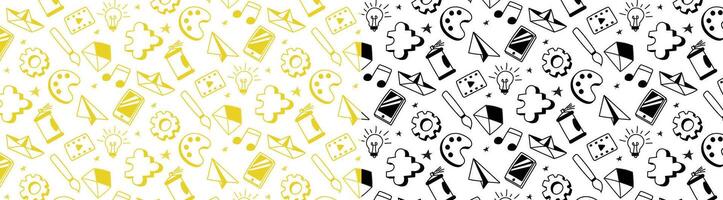 creativity idea doodle pattern creative art innovation seamless pattern doodle abstract hand drawing vector