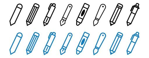 pen and pencils icon simple monochrome pencil write create draw brush vector