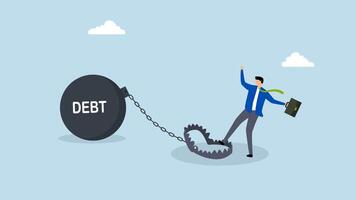 Debt trap overspending causing danger debt, 4k animation of young man step on risky debt trap. video